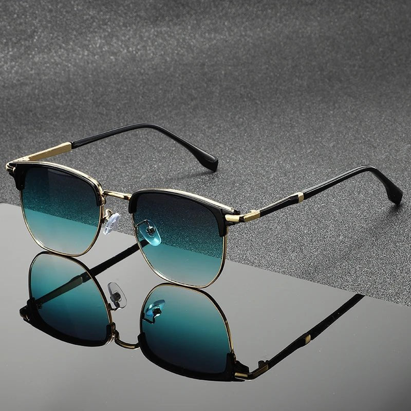 Rowan Clubmaster Sunglasses in Polished Metal with Scratch-Resistant Lenses and Full UV Protection - The Southern AtelierSKU_1791063589609_236