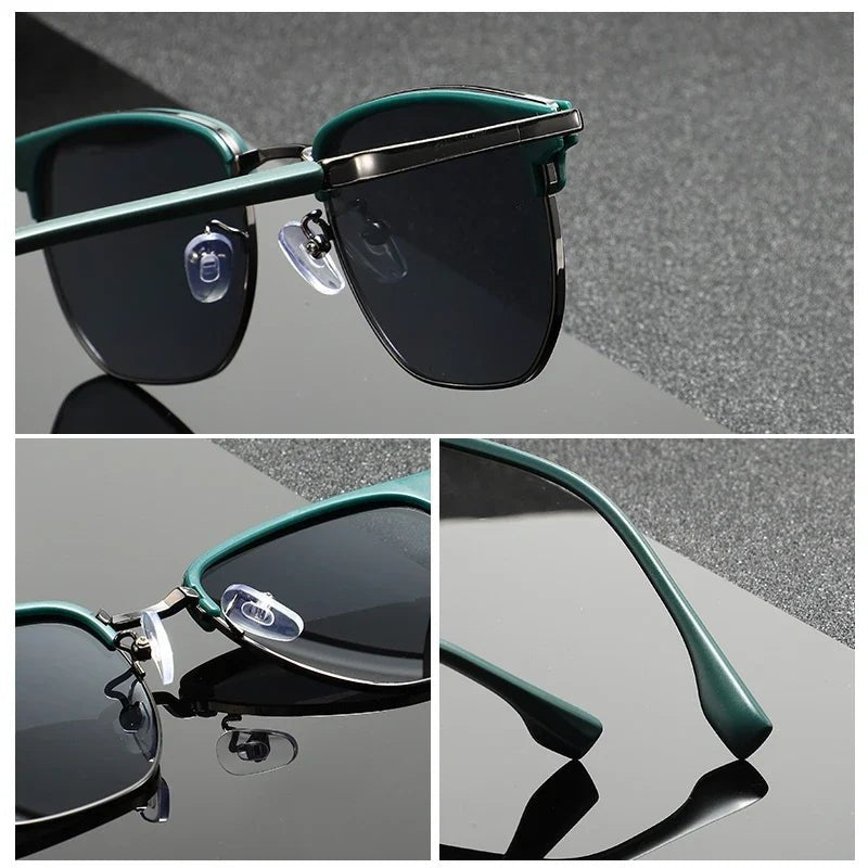 Rowan Clubmaster Sunglasses in Polished Metal with Scratch-Resistant Lenses and Full UV Protection - The Southern AtelierSKU_1791063589609_486