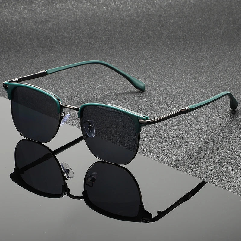 Rowan Clubmaster Sunglasses in Polished Metal with Scratch-Resistant Lenses and Full UV Protection - The Southern AtelierSKU_1791063589609_486