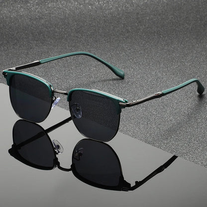 Rowan Clubmaster Sunglasses in Polished Metal with Scratch-Resistant Lenses and Full UV Protection - The Southern AtelierSKU_1791063589609_486