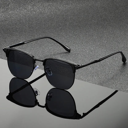 Rowan Clubmaster Sunglasses in Polished Metal with Scratch-Resistant Lenses and Full UV Protection - The Southern AtelierSKU_1791063589609_829