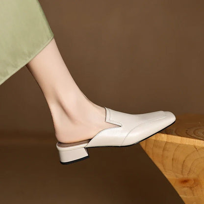 Rowan Full-Grain Leather Square-Toe Mules with Cushioned Insoles, Non-Slip Outsoles, 1-Inch Block Heel - The Southern AtelierSKU_1791063141600_13