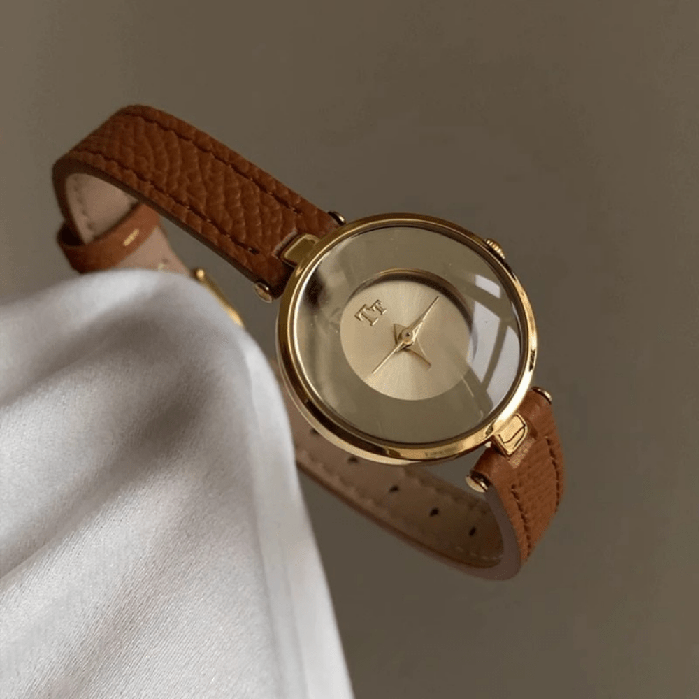 Rowan Genuine Leather Strap Watch with Polished Alloy Case for Everyday Wear - The Southern AtelierSKU_1791063777118_892