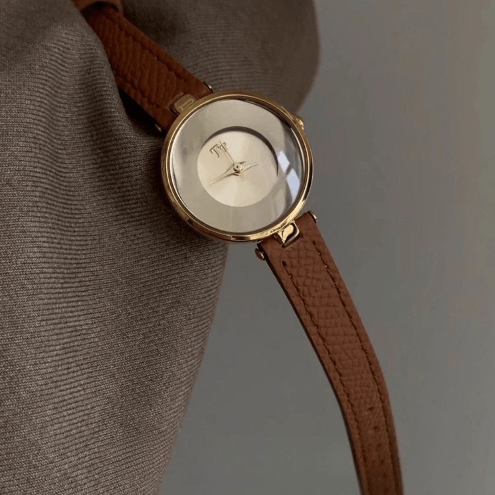 Rowan Genuine Leather Strap Watch with Polished Alloy Case for Everyday Wear - The Southern AtelierSKU_1791063777118_892