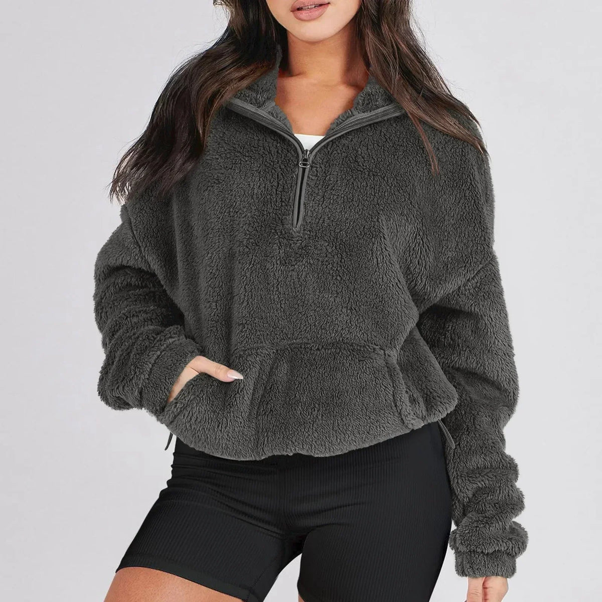 Rowan Half-Zip Plush Sweater with Relaxed Fit for Lightweight Warmth - The Southern AtelierSKU_1791062452208_193