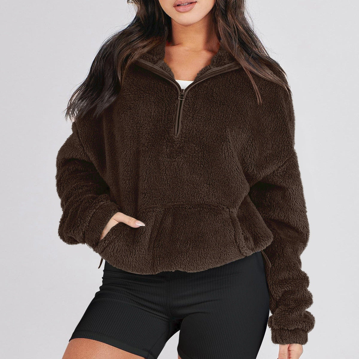 Rowan Half-Zip Plush Sweater with Relaxed Fit for Lightweight Warmth - The Southern AtelierSKU_1791062452208_193