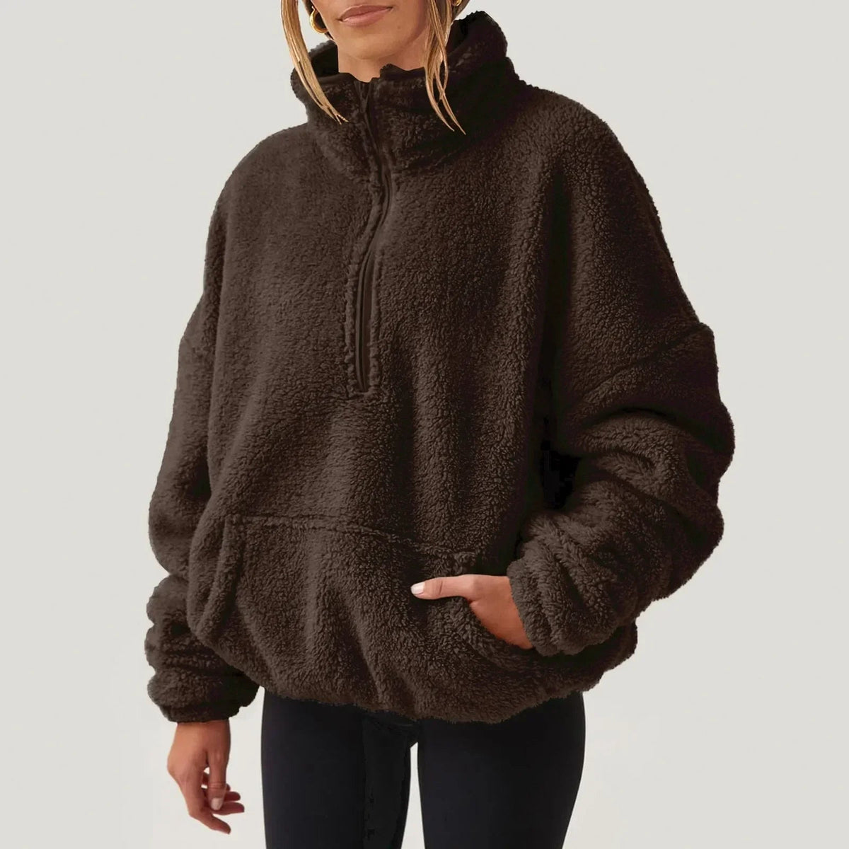 Rowan Half-Zip Plush Sweater with Relaxed Fit for Lightweight Warmth - The Southern AtelierSKU_1791062452208_193