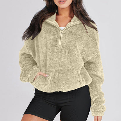 Rowan Half-Zip Plush Sweater with Relaxed Fit for Lightweight Warmth - The Southern AtelierSKU_1791062452208_351