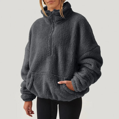 Rowan Half-Zip Plush Sweater with Relaxed Fit for Lightweight Warmth - The Southern AtelierSKU_1791062452208_351