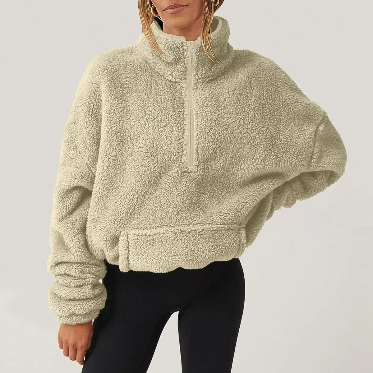 Rowan Half-Zip Plush Sweater with Relaxed Fit for Lightweight Warmth - The Southern AtelierSKU_1791062452208_459