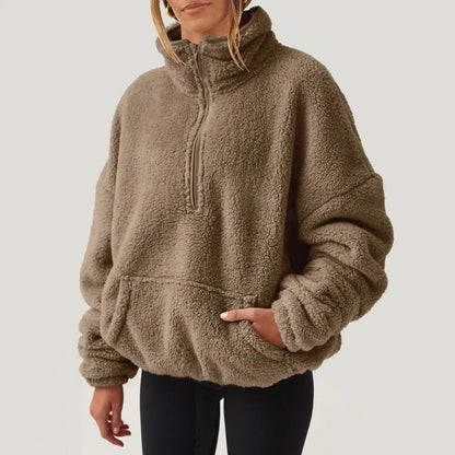 Rowan Half-Zip Plush Sweater with Relaxed Fit for Lightweight Warmth - The Southern AtelierSKU_1791062452209_655