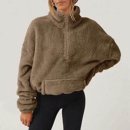 Rowan Half-Zip Plush Sweater with Relaxed Fit for Lightweight Warmth - The Southern AtelierSKU_1791062452209_655