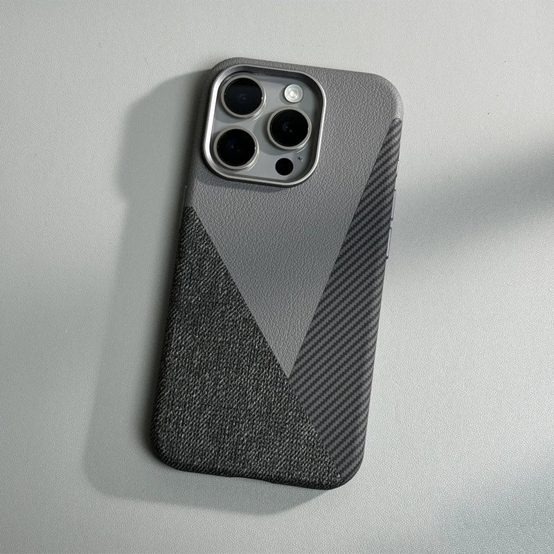 Rowan iPhone Case in Leather, Denim, and Carbon Fiber for Drop Protection and MagSafe Charging - The Southern AtelierSKU_1791063542046_209