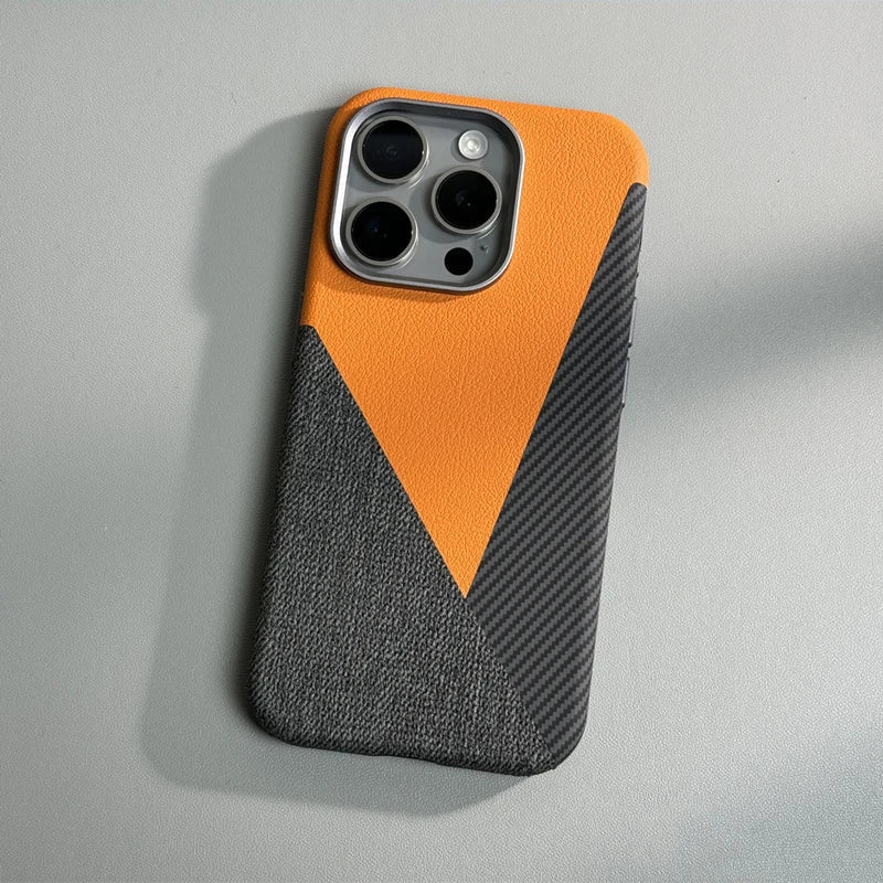 Rowan iPhone Case in Leather, Denim, and Carbon Fiber for Drop Protection and MagSafe Charging - The Southern AtelierSKU_1791063542046_690