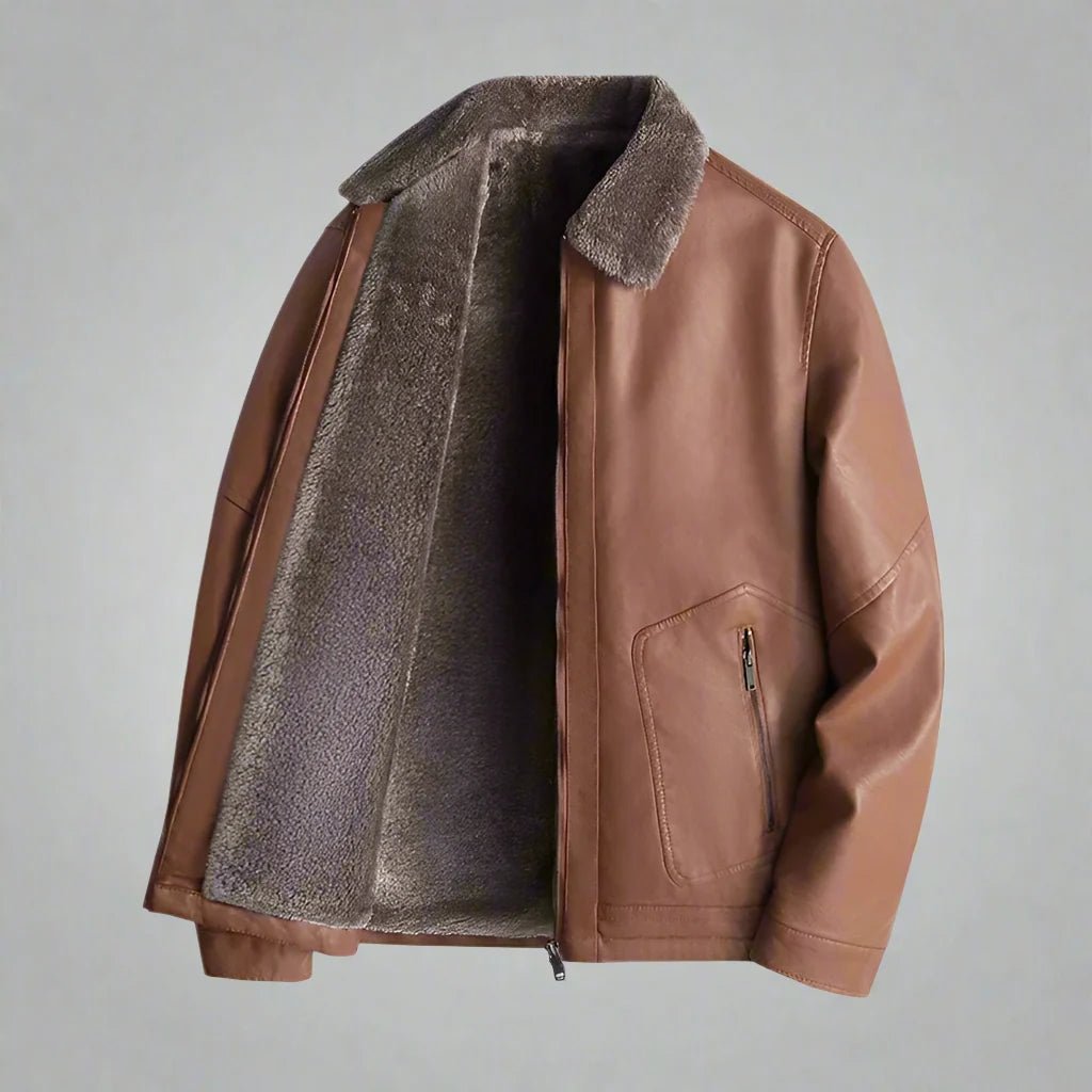 Rowan Leather Jacket with Fleece Lining for Cold-Weather Warmth - The Southern AtelierSKU_1791063652113_442