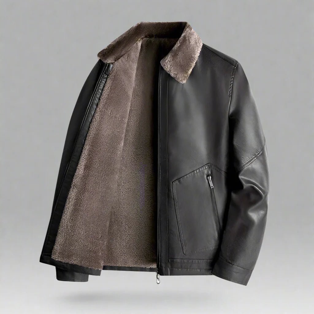 Rowan Leather Jacket with Fleece Lining for Cold-Weather Warmth - The Southern AtelierSKU_1791063652113_779