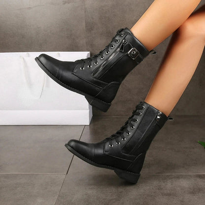 Rowan Leather Lace-Up Boots with Zipper Closure and All-Terrain Sole for Casual and Dress Wear - The Southern AtelierSKU_1791063248640_540