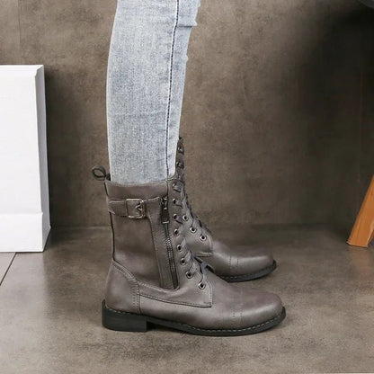 Rowan Leather Lace-Up Boots with Zipper Closure and All-Terrain Sole for Casual and Dress Wear - The Southern AtelierSKU_1791063248640_868