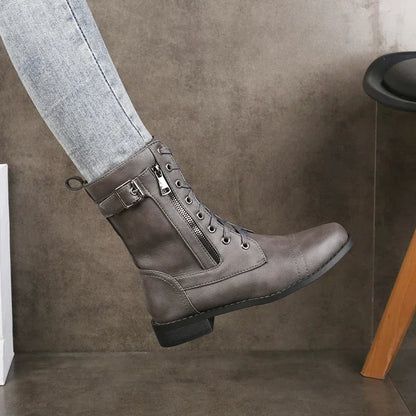 Rowan Leather Lace-Up Boots with Zipper Closure and All-Terrain Sole for Casual and Dress Wear - The Southern AtelierSKU_1791063248640_868