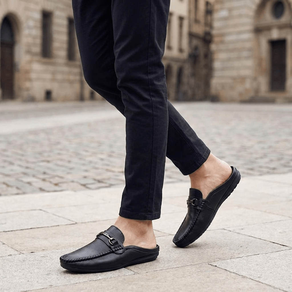 Rowan Leather Mules with Metal Bit and Rubber Sole for Easy Slip-On Everyday Wear - The Southern AtelierSKU_1791063370002_471