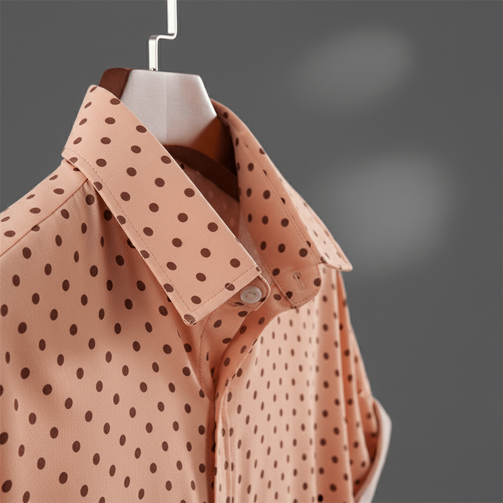 Rowan Polka Dot Short-Sleeve Button-Up Shirt in Lightweight Poly-Cotton for Warm-Weather Comfort - The Southern AtelierSKU_1791063379103_261