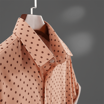 Rowan Polka Dot Short-Sleeve Button-Up Shirt in Lightweight Poly-Cotton for Warm-Weather Comfort - The Southern AtelierSKU_1791063379103_261