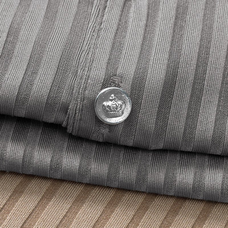Rowan Polo Shirt in Lightweight Breathable Stretch Fabric with Subtle Textured Stripes and Tailored Fit - The Southern AtelierSKU_1791063674767_395