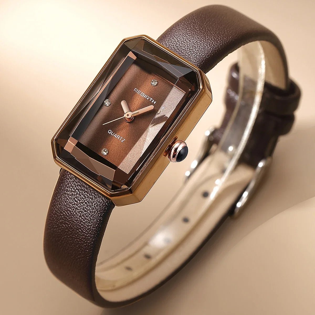 Rowan Rectangular Quartz Watch with Scratch-Resistant Crystal and Genuine Leather Strap - The Southern AtelierSKU_1791062867916_868