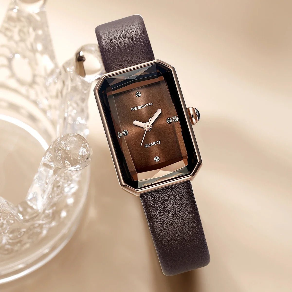 Rowan Rectangular Quartz Watch with Scratch-Resistant Crystal and Genuine Leather Strap - The Southern AtelierSKU_1791062867916_868