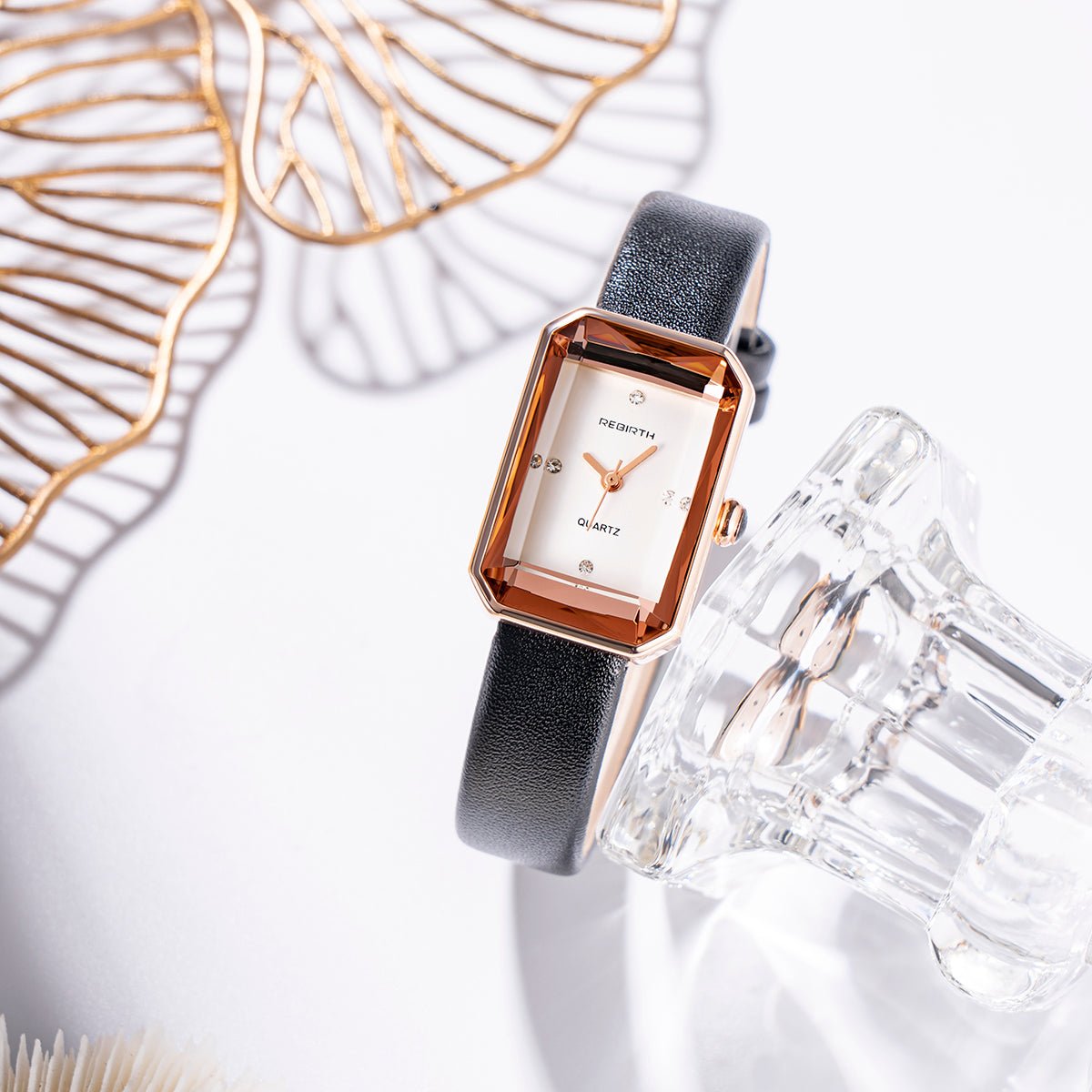 Rowan Rectangular Quartz Watch with Scratch-Resistant Crystal and Genuine Leather Strap - The Southern AtelierSKU_1791062867916_900