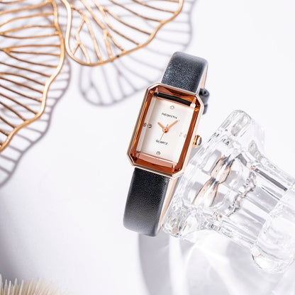 Rowan Rectangular Quartz Watch with Scratch-Resistant Crystal and Genuine Leather Strap - The Southern AtelierSKU_1791062867916_900