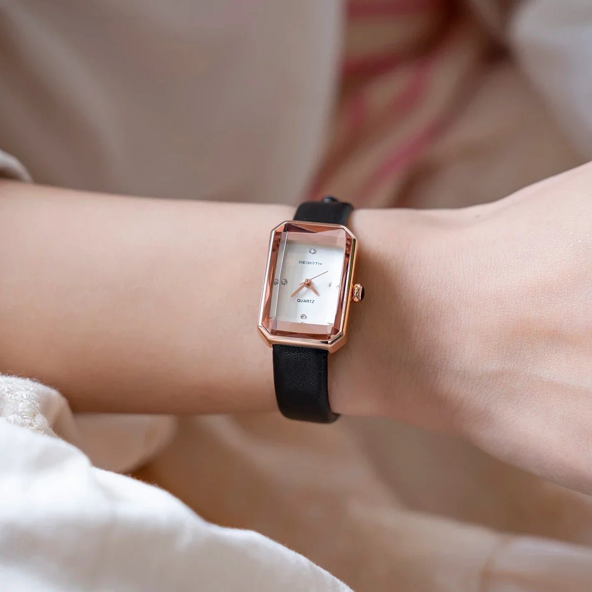 Rowan Rectangular Quartz Watch with Scratch-Resistant Crystal and Genuine Leather Strap - The Southern AtelierSKU_1791062867916_900
