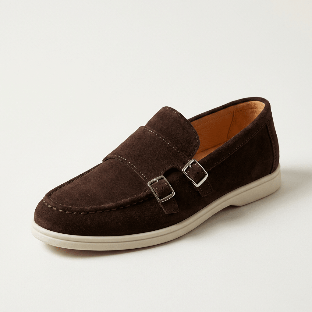 Rowan Slip-On Suede Double-Buckle Loafers for All-Day Wear - The Southern AtelierSKU_1791063913217_293