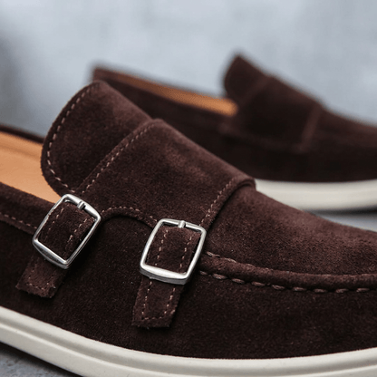 Rowan Slip-On Suede Double-Buckle Loafers for All-Day Wear - The Southern AtelierSKU_1791063913217_293