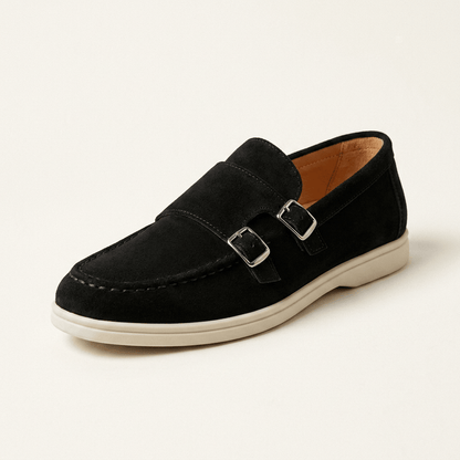Rowan Slip-On Suede Double-Buckle Loafers for All-Day Wear - The Southern AtelierSKU_1791063913217_579
