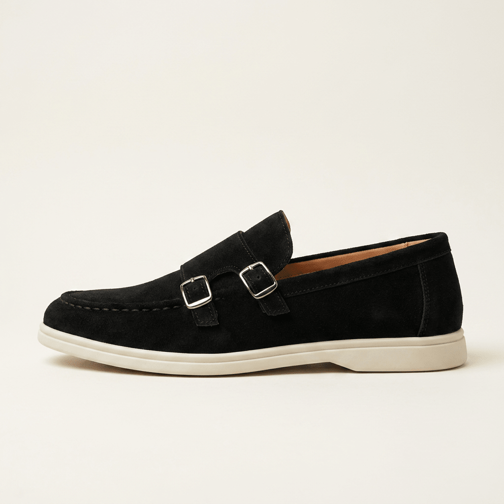 Rowan Slip-On Suede Double-Buckle Loafers for All-Day Wear - The Southern AtelierSKU_1791063913217_579