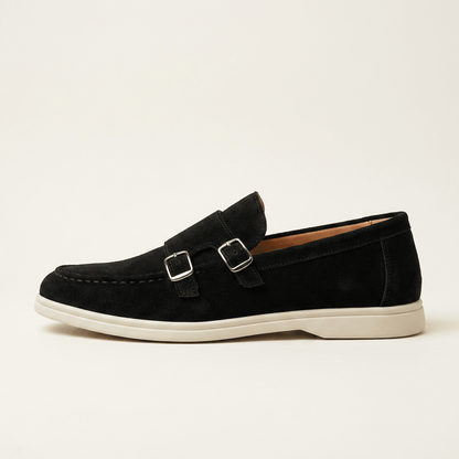Rowan Slip-On Suede Double-Buckle Loafers for All-Day Wear - The Southern AtelierSKU_1791063913217_579