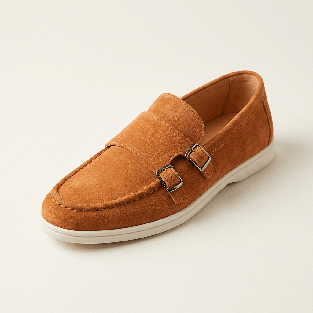 Rowan Slip-On Suede Double-Buckle Loafers for All-Day Wear - The Southern AtelierSKU_1791063913217_595