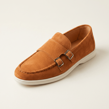 Rowan Slip-On Suede Double-Buckle Loafers for All-Day Wear - The Southern AtelierSKU_1791063913217_595