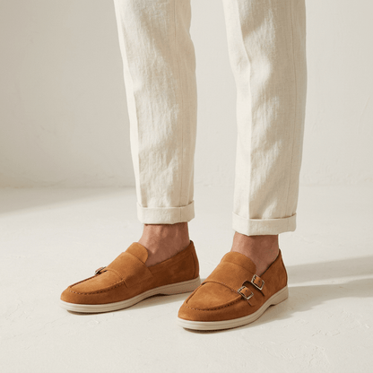 Rowan Slip-On Suede Double-Buckle Loafers for All-Day Wear - The Southern AtelierSKU_1791063913217_595