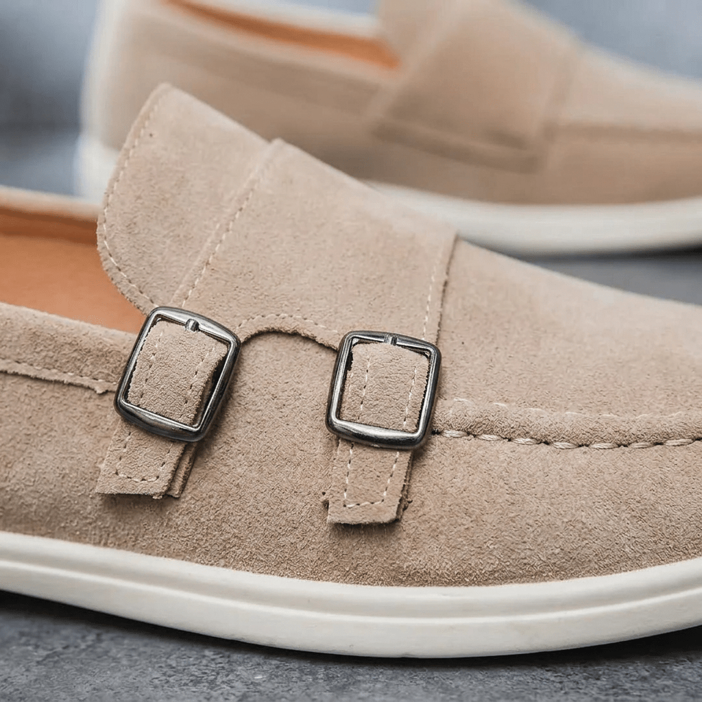 Rowan Slip-On Suede Double-Buckle Loafers for All-Day Wear - The Southern AtelierSKU_1791063913217_789