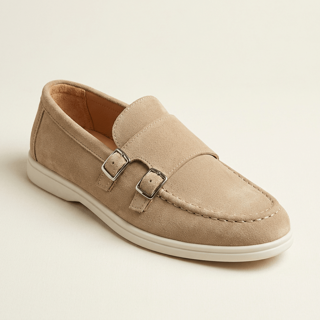 Rowan Slip-On Suede Double-Buckle Loafers for All-Day Wear - The Southern AtelierSKU_1791063913217_789