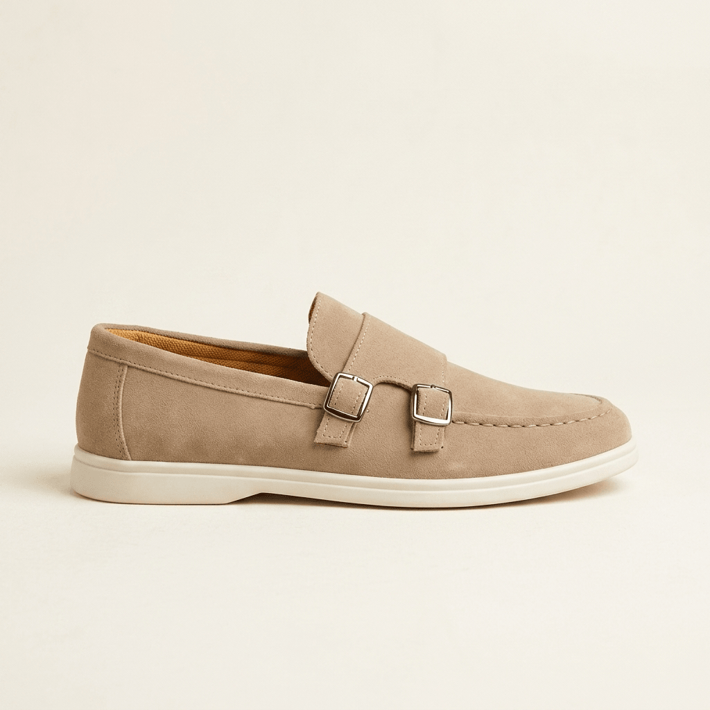 Rowan Slip-On Suede Double-Buckle Loafers for All-Day Wear - The Southern AtelierSKU_1791063913217_789