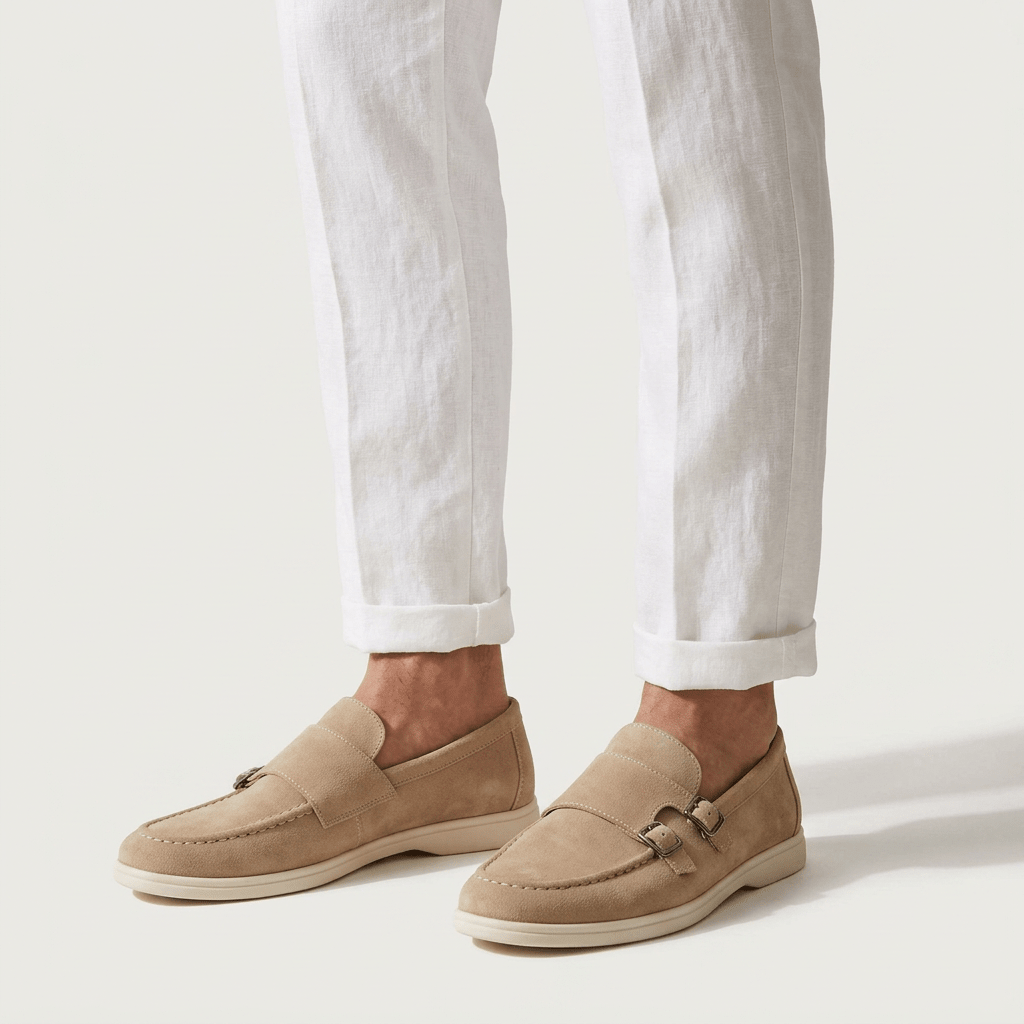 Rowan Slip-On Suede Double-Buckle Loafers for All-Day Wear - The Southern AtelierSKU_1791063913217_789