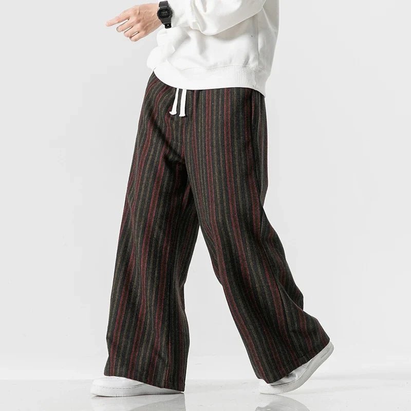 Rowan Striped Relaxed Wide-Leg Trousers in Lightweight, Breathable Fabric with Drawstring Waist for All-Day Comfort - The Southern AtelierSKU_1791063383610_880