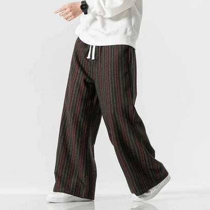 Rowan Striped Relaxed Wide-Leg Trousers in Lightweight, Breathable Fabric with Drawstring Waist for All-Day Comfort - The Southern AtelierSKU_1791063383610_880