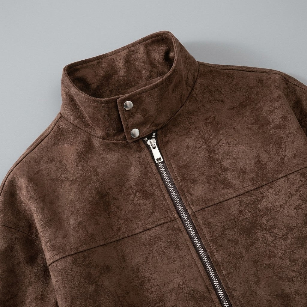Rowan Suede Jacket with Full-Zip Front and Lined Interior for Everyday Wear - The Southern AtelierSKU_1791062774006_522
