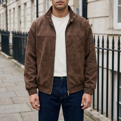 Rowan Suede Jacket with Full-Zip Front and Lined Interior for Everyday Wear - The Southern AtelierSKU_1791062774006_522