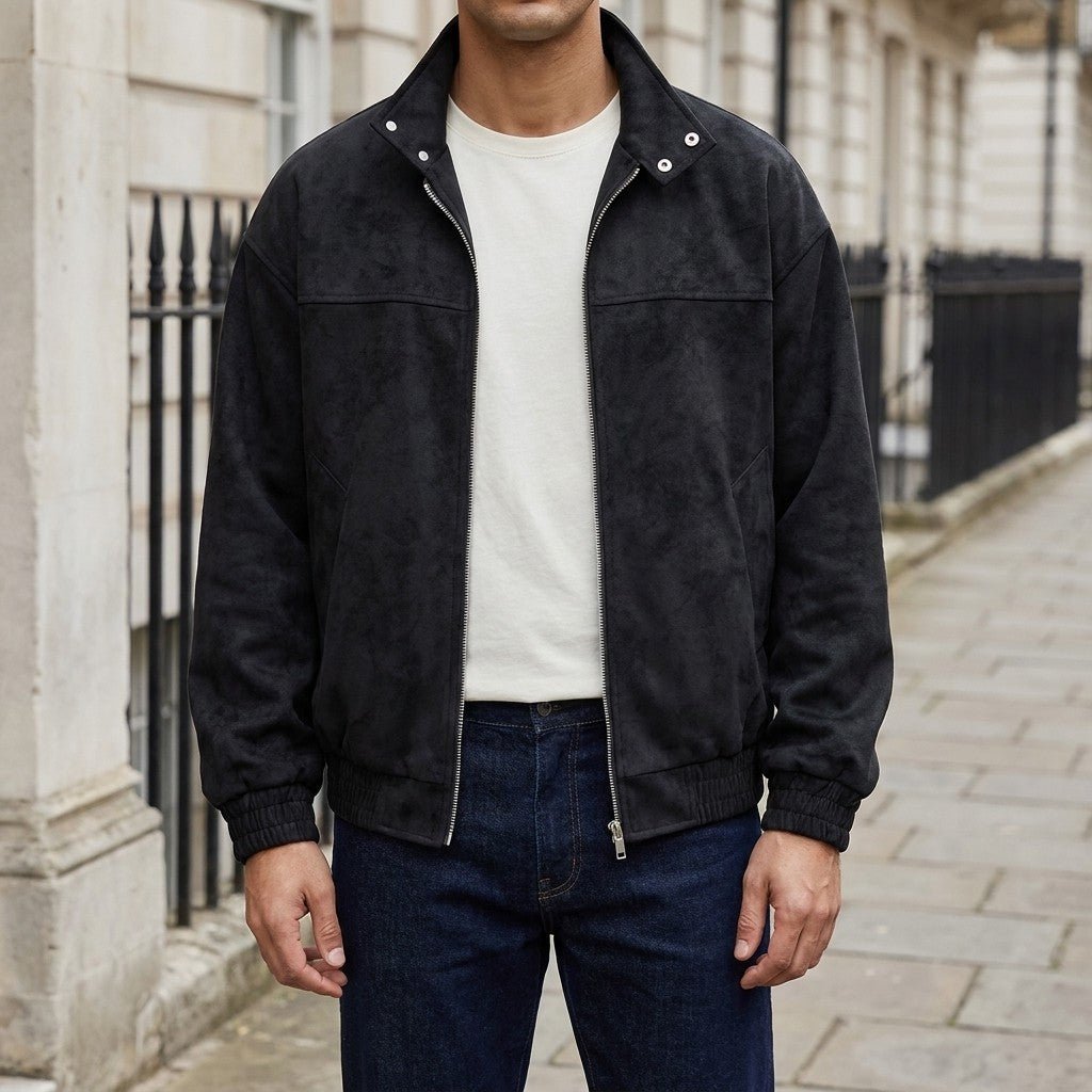 Rowan Suede Jacket with Full-Zip Front and Lined Interior for Everyday Wear - The Southern AtelierSKU_1791062774006_756
