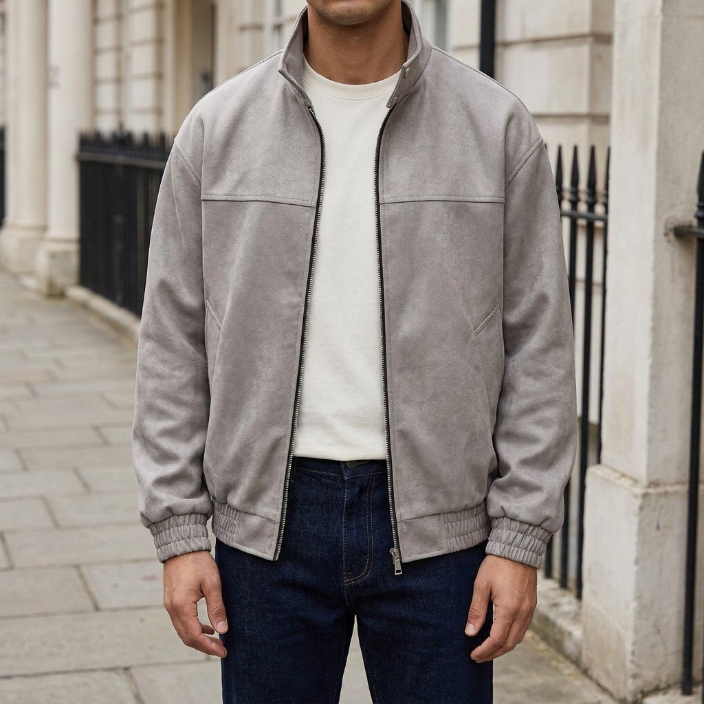 Rowan Suede Jacket with Full-Zip Front and Lined Interior for Everyday Wear - The Southern AtelierSKU_1791062774006_927